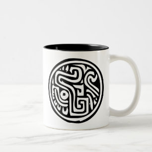 Mexican hieroglyph(Maya) Two-Tone Coffee Mug