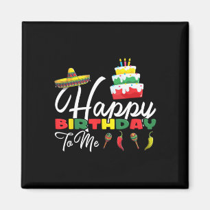 Mexican Holliday Sombrero Cute Cake Happy Birthday Magnet