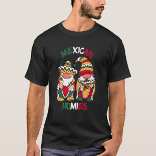 Mexican Homies Mexico Flag Gnomes   Mex Roots Gnom T-Shirt