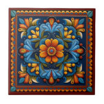 Mexican huichol art style ceramic tile<br><div class="desc">Mexican Huichol style ceramic tile 2/12 Huichol is an indigenous group that inhabits the Sierra Madre Occidental mountain range in the Mexican states of Jalisco, Nayarit, Durango, and Zacatecas. The Huichol people are known for their rich culture and traditions, including their unique art, music, and religious practices. Huichol art is...</div>
