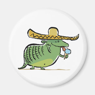 mexican ice cream loving armadillo magnet
