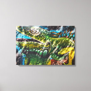 Mexican Iguana Street Art Canvas Print