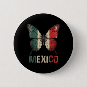Mexican Independence Day Butterfly Mexico Vintage 6 Cm Round Badge
