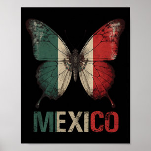 Mexican Independence Day Butterfly Mexico Vintage Poster
