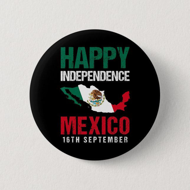 Mexican Independence Day Est 16th September Mexico 6 Cm Round Badge (Front)