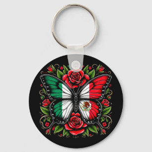 Mexican independence day _ mexico butterfly flag key ring