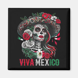 Mexican independence day sugar skull viva mexico magnet