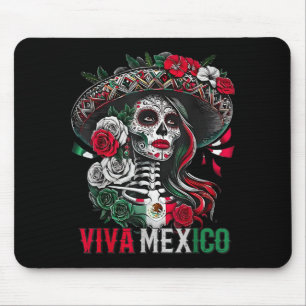 Mexican independence day sugar skull viva mexico mouse pad