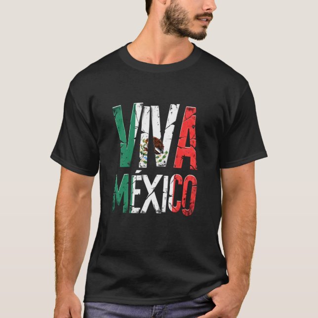 Mexican Independence Day Tee  Viva Mexico Flag Wom (Front)
