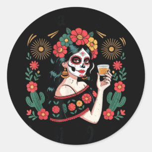 Mexican independence day viva-mexico cabrones classic round sticker