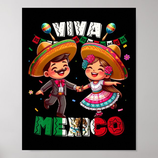 Mexican Independence Day Viva Mexico S Boys Girls  Poster (Front)