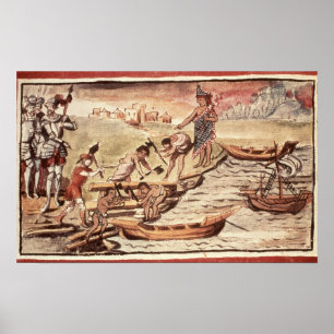 Mexican Indian boatbuilders Poster