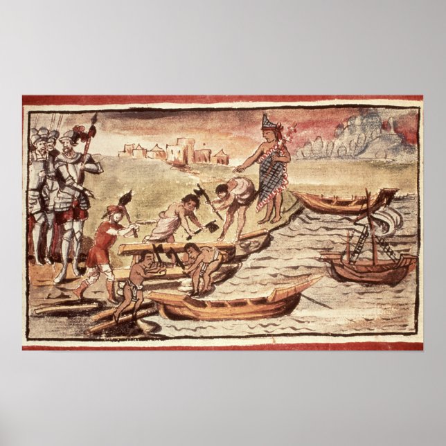 Mexican Indian boatbuilders Poster (Front)