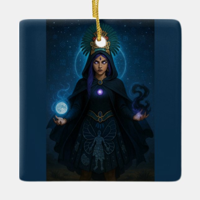 Mexican Indigenous Goddess Tlazolteotl Ornament (Front)