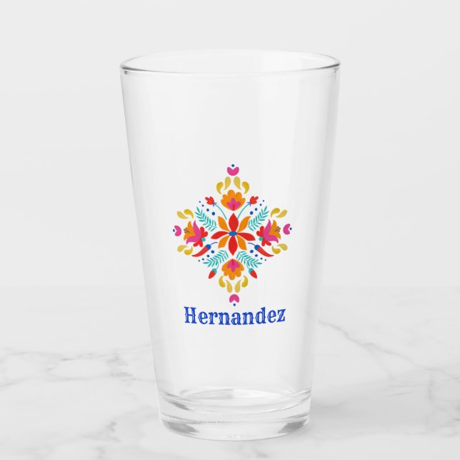 Mexican Inspired Customised Beer Glass (Front)