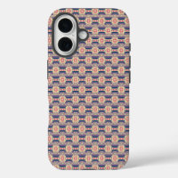 Mexican inspired pattern in blue, rose and beige