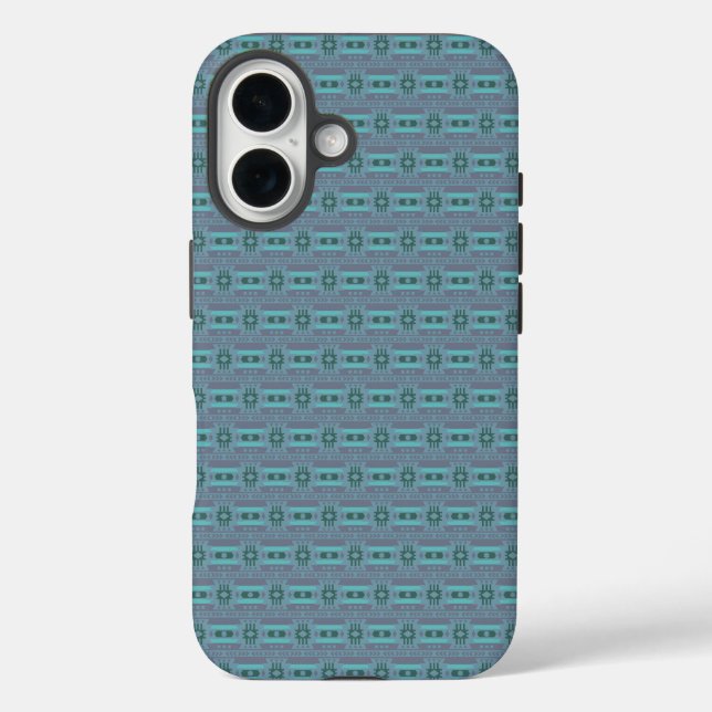 Mexican inspired pattern in gray and green Case-Mate iPhone case (Back)