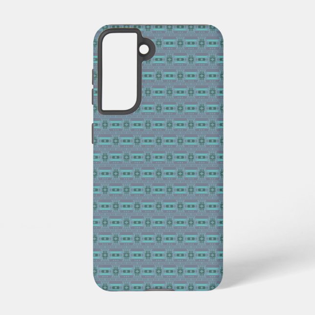 Mexican inspired pattern in gray and green samsung galaxy s21 case (Back)