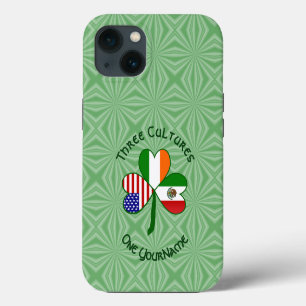 Mexican Irish American Flag Shamrock Personalised iPhone 13 Case