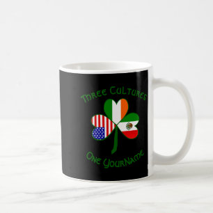 Mexican Irish American Flag Shamrock Personalized Coffee Mug