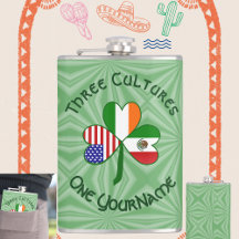 Mexican Irish American Shamrock Flag