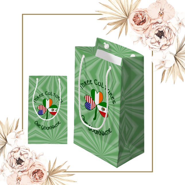 Mexican Irish American Shamrock Flag Small Gift Bag (Creator Uploaded)