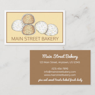 Mexican Italian Wedding Cookies Snowballs Bakery Business Card