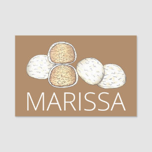 Mexican Italian Wedding Cookies Snowballs Bakery Name Tag