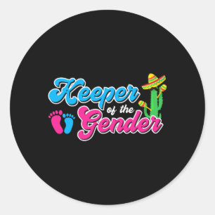 Mexican Keeper Of The Gender Reveal Party Baby Classic Round Sticker