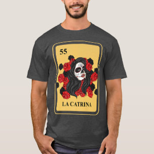Mexican La Catrina Bingo Card Game traditional Hal T-Shirt