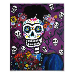 Mexican Lady Day of the Dead Painting Photo Print