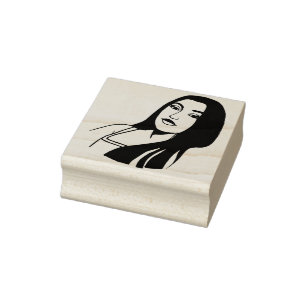 Mexican Lady Portrait makeup beauty art Rubber Stamp