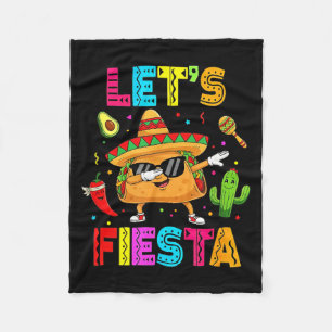 Mexican Lets Fiesta Funny Taco Dabbing Cinco De Ma Fleece Blanket