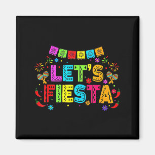 Mexican Lets Fiesta Party Banner Colorful Cinco De Magnet