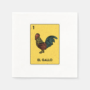 Mexican Lottery Bingo Gamer Card Casino Napkin