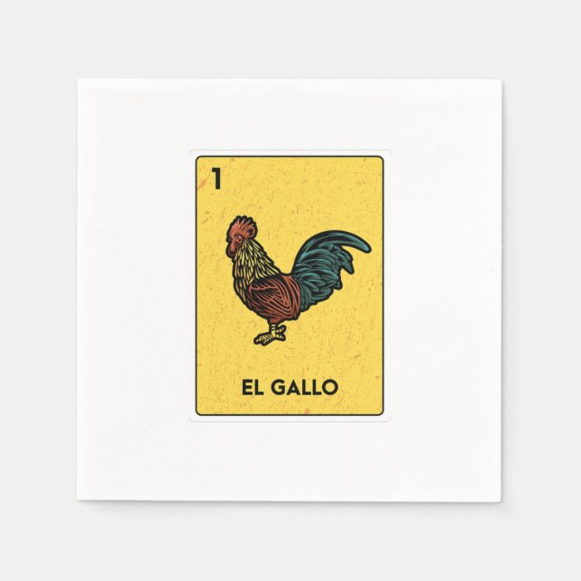 Mexican Lottery Bingo Gamer Card Casino Napkin (Front)