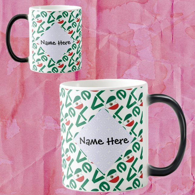 Mexican LOVE Tiled Green Magic Mug (Creator Uploaded)
