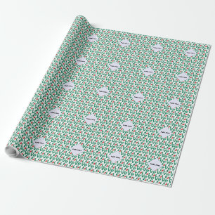 Mexican LOVE Tiled Green Wrapping Paper