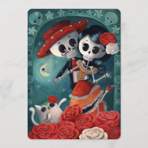 Mexican Lovers The Day of The Dead Invitations