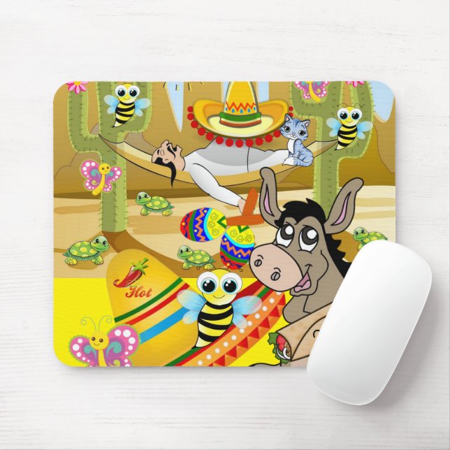 Mexican Man Donkey Dog  Mouse Pad! Mouse Pad (With Mouse)
