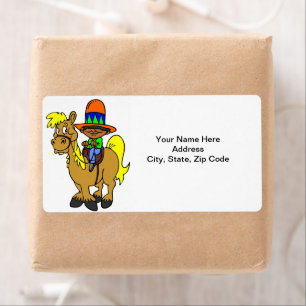 Mexican Man Horse  Labels