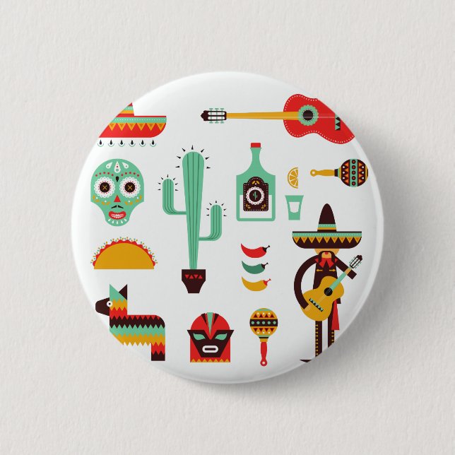 mexican mariachi 6 cm round badge (Front)