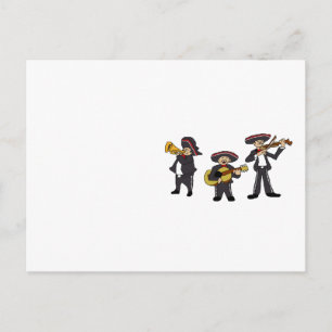 Mexican Mariachi Band Fiesta Music Cartoon Art Postcard