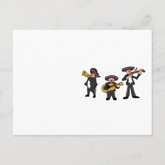 Mexican Mariachi Band Fiesta Music Cartoon Art Postcard (Front)