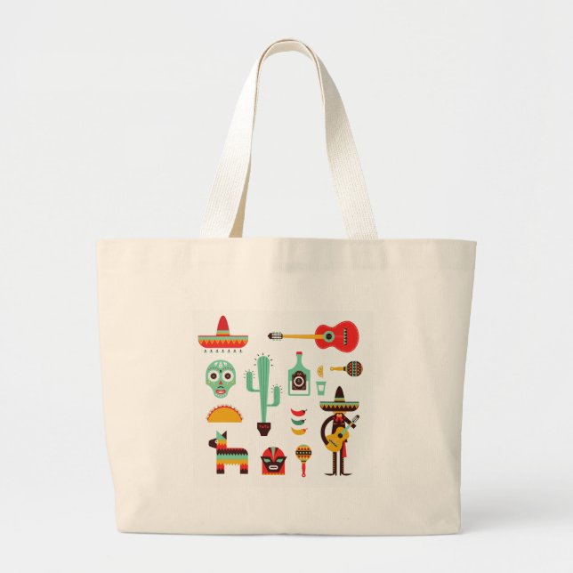 mexican mariachi large tote bag (Front)