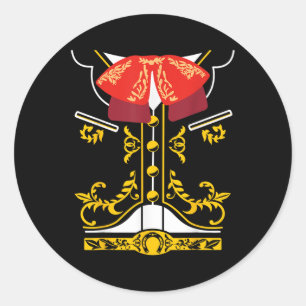 Mexican Mariachi Tee Charro Cinco De Mayo Hallowee Classic Round Sticker
