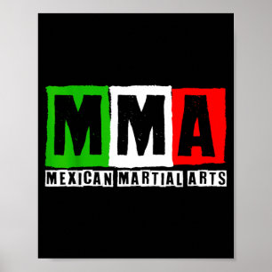 Mexican Martial Arts Combat Mexico Fighter Themed Poster