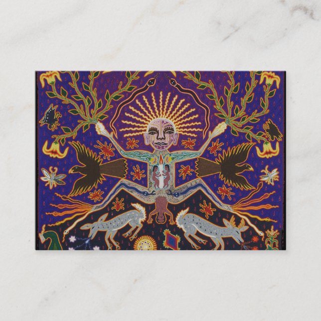 Mexican Mayan Aztec Goddess Ethnic Tribal Art Boho Business Card (Front)