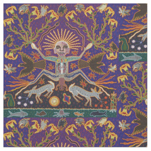 Mexican Mayan Aztec Goddess Ethnic Tribal Art Boho Fabric