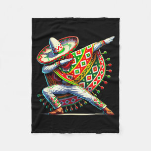 Mexican Men Dabbing Poncho Cinco De Mayo Dab Fiest Fleece Blanket